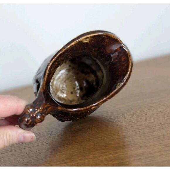 Vintage Bennington Rockingham Yellowware Spongeware Stoneware Pottery Pitcher - Picture 5 of 12